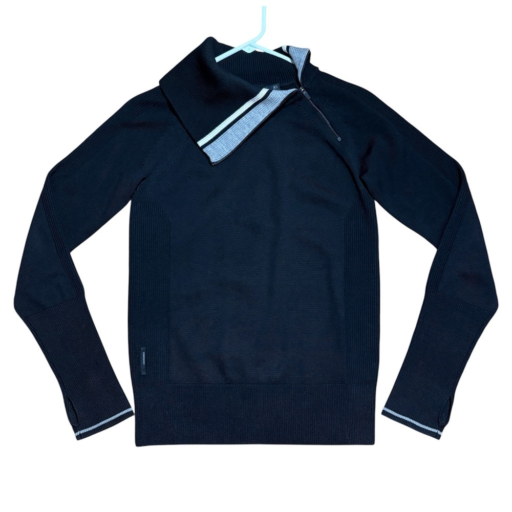Icebreaker Wm’s Coronet 100% Merino Wool Asymmetric Zip Turtleneck Sweater Sz XS